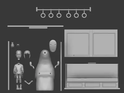 Chihiro x Kaonashi SPIRITED AWAY - STL Ready for 3D Printing 3D print model