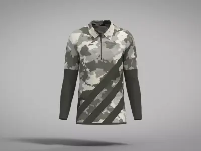 Military Outfit - T-shirt Low-poly 3D model 28