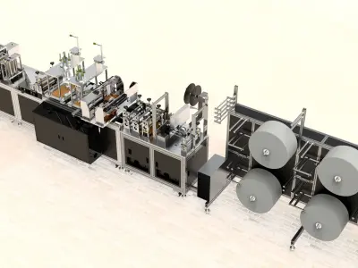 Full Automatic CE FDA Medical Surgical N95 Face Mask Machine 3D model