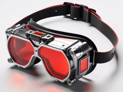 Futuristic Red Lens Goggles 3D model