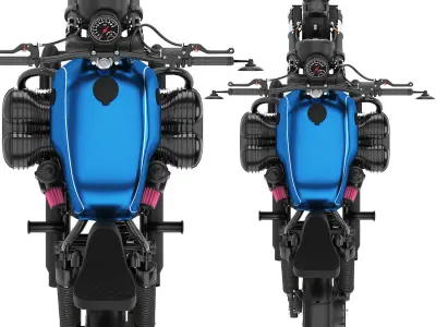 blue motorcycle 3D model