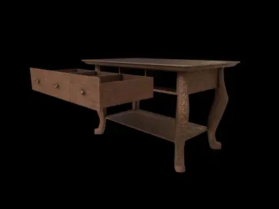 Vintage Drawer Low-poly 3D model