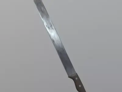 Machete stick with handle Low-poly 3D model