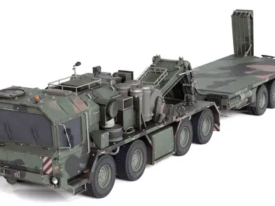 SLT 50 Elefant Tank Transporter Low-poly 3D model