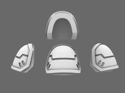 Space Knights V7 Iron Eagle Shoulder Pads 3D print model