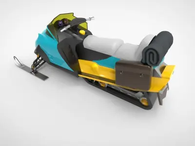 snowmobile Low-poly 3D model purchase