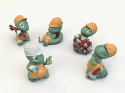 Kinder Surprise dino toy collection 3D model