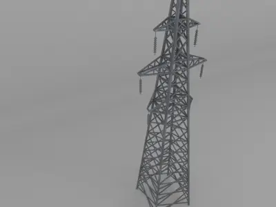 Column Power Lines 2 Low-poly 3D model