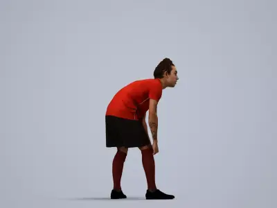 00521Carlos005 - Adult Caucasian man crouching during exercise 3D model