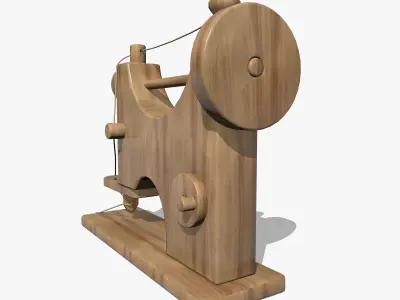 Wooden Sewing Machine  3D model