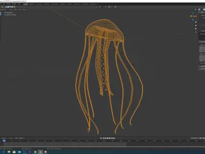 jellyfish hd wallpaper Low-poly 3D model