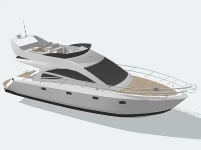 yacht 1 motor Low-poly 3D model