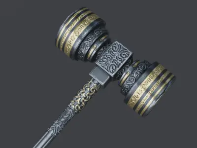 Hammer 04 Low-poly 3D model