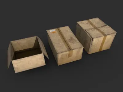 Cardboard boxes Low-poly 3D model buy