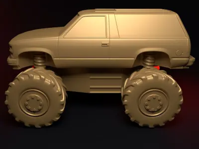 Simple toy suv 3D print model