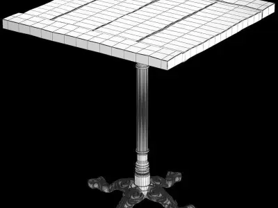 Square Vintage Restaurant Table 3D model
