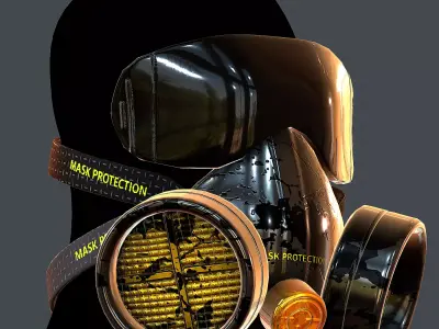 Gas mask helmet 3d model scifi Low-poly Low-poly 3D model Low-poly 3D model 3