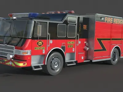 Fire Rescue Truck 3D model