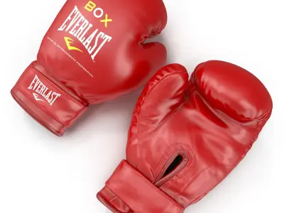 Boxing Gloves Everlast Red 3D model