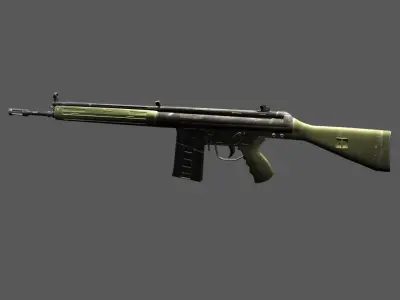 G3 machine gun Low-poly 3D model