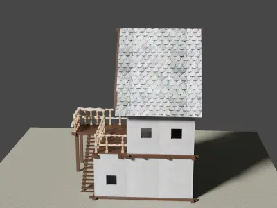 Medieval LowPoly House Free 3D model