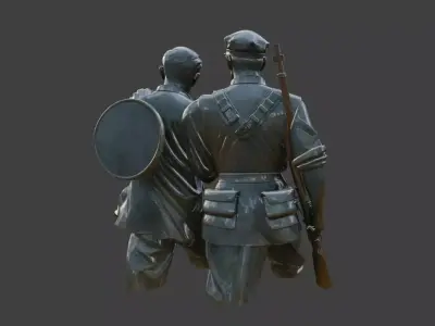 Military sculpture warrior military battle war hero soldier 3D print model 13