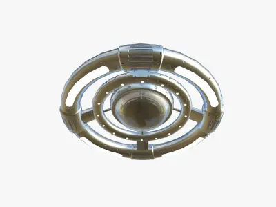 Alien Spaceship UFO E02 Aluminum - Sci Fi Spacecraft Design Low-poly 3D model
