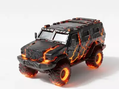 Obsidian Fury Magma Truck 3D Model Low-poly 3D model