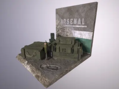 Realistic Military Ammo Boxes - Premium 3D Models Low-poly 3D model