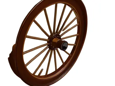 Rusty Metal Wagon Wheel 3D model