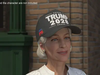 Trump 2028 Cap with Republican Elephant Pin 3D model