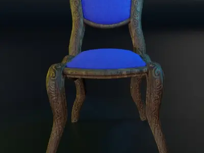 Wooden chair Free low-poly 3D model buy