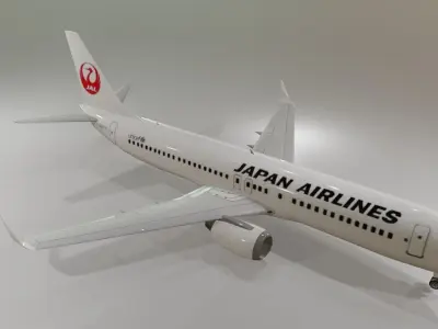 Japan Airlines Boeing 737 800 3D model Low-poly 3D model