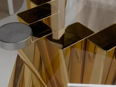 Glass Top Single Coffee Table Low-poly 3D model