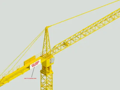Construction Tower Crain -32 Low-poly 3D model