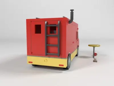 food truck lowpoly Low-poly 3D model purchase