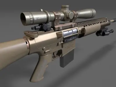 M110 Sniper Rifle  Low-poly 3D model