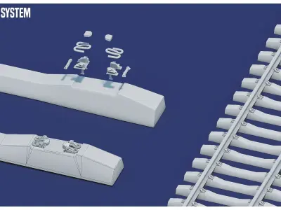 Railway Road Modules Kitbash Pack Low-poly 3D model