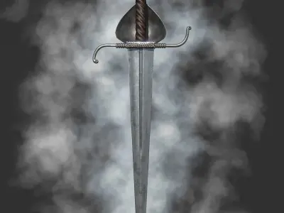 Sword and daggers set for games Low-poly 3D model