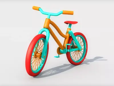 Cartoon bicycle 3D model