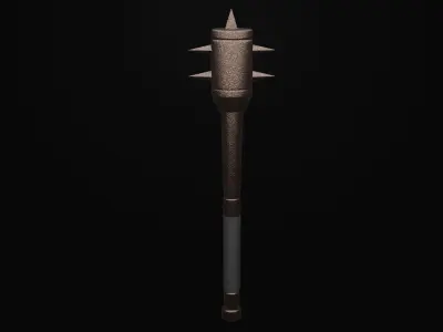 Battle mace - rust edition Low-poly 3D model