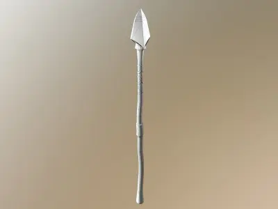 Stylized medieval old spear Free low-poly 3D model