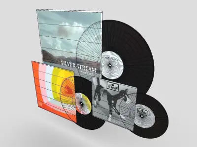 Vinyl Record Album Pack Low-poly 3D model