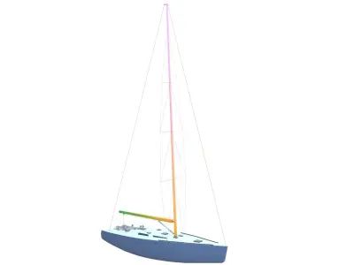 Yacht sailboat Low-poly 3D model