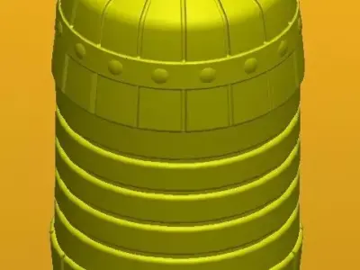 Plastic bottle one and a half liters type barrel 3D print model