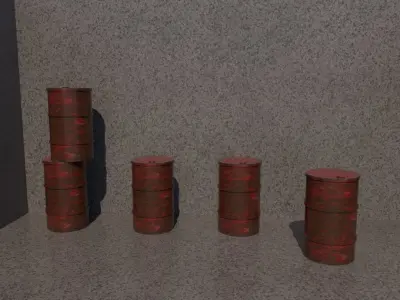 oil barrel rusted  Free low-poly 3D model