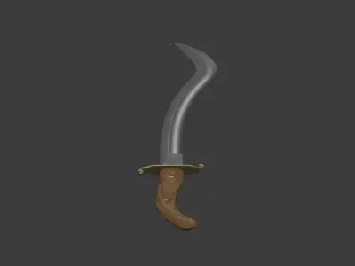 Mahaira Curved Sword  Low-poly 3D model