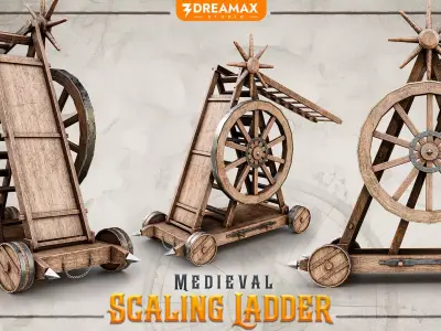 Medieval Scaling Ladder Low-poly 3D model
