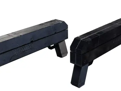 Super Lowpoly Sci-fi Gun Low-poly 3D model