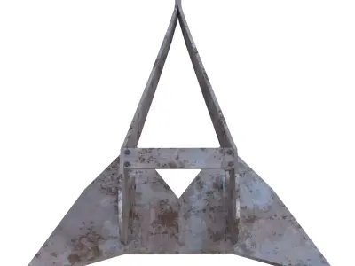 Realistic Rusted Marine Plow Anchor PBR Low Poly Low-poly 3D model